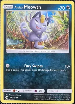 Alolan Meowth 78/149 SM : Base Set Regular - Pokemon Card - Image 1