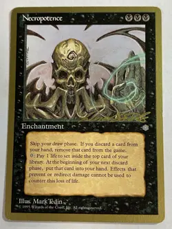 Necropotence - Leon Lindback - 1996 ~ Moderately Played Pro Tour D MTG Magic Ult - Image 1