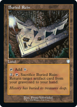 BURIED RUIN mtg NM-M The Brothers War Commander 1 Unc Retro Frame - Image 1
