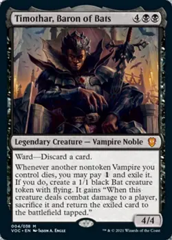 TIMOTHAR, BARON OF BATS x1 mtg NM-M Commander Crimson Vow 1 Mythic - Image 1