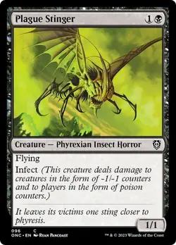 PLAGUE STINGER x1 mtg NM-M Commander Phyrexia 1 Common - Image 1