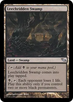 LEECHRIDDEN SWAMP x1 mtg NM/NM- Shadowmoor 1 Unc - Image 1