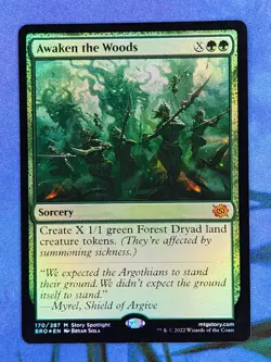 1x FOIL Awaken the Woods, NM, The Brothers' War (BRO), Magic: the Gathering, MtG - Image 1