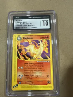 CGC 10 GEM MINT - 2002 WOTC Black Star Promo "Pokemon Center NY" Rapidash # 51 - Image 1