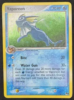 Pokemon TCG English Card Pop Series 3 Vaporeon 6/17 Holo Rare - Image 1