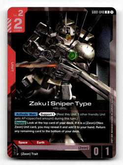 Gundam Card Game Zaku I Sniper Type GD01-048 - Newtype Rising - Image 1