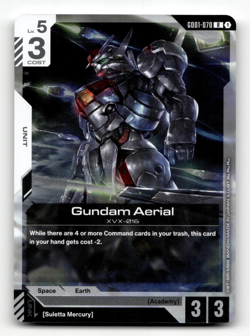 Gundam Card Game Gundam Aerial GD01-070 - Newtype Rising - Image 1