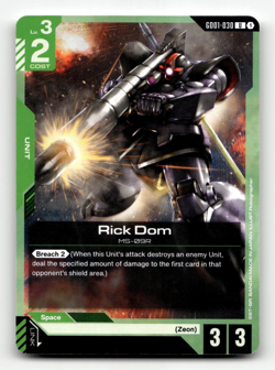 Gundam Card Game Rick Dom GD01-030 - Newtype Rising - Image 1