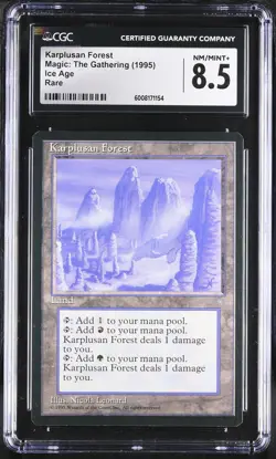 KARPLUSAN FOREST Ice Age Rare CGC 8.5 Vintage MTG [Nostalgium] - Image 1