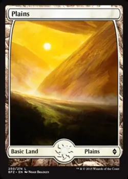 1x Lightly Played, English, Plains (250) (Full Art) - Battle for Zendikar - MTG - Image 1