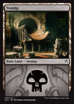 1x Lightly Played, English, Swamp (75) - Guilds of Ravnica - Guild Kits - MTG - Image 1