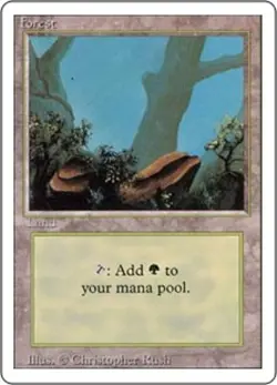 1x Heavily Played, English, Forest (Rocks) - Revised Edition - MTG - Image 1