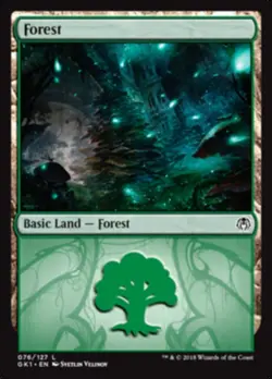 1x Lightly Played, English, Forest (76) - Guilds of Ravnica - Guild Kits - MTG - Image 1
