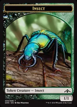 1x Moderately Played, English, Insect Token - Guilds of Ravnica - MTG - Image 1