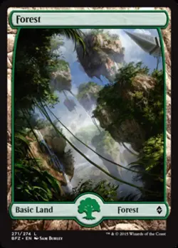 1x Lightly Played, English, Forest (271) (Full Art) - Battle for Zendikar - MTG - Image 1