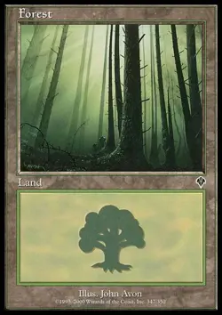 1x Heavily Played, English, Forest (347) - Invasion - MTG - Image 1