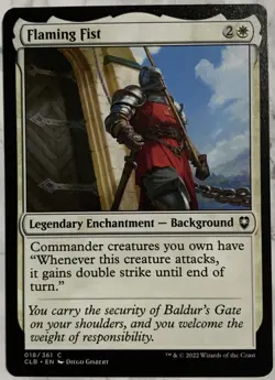 Flaming Fist #018 Baldur's Gate Legendary Enchantment MTG Magic - Image 1