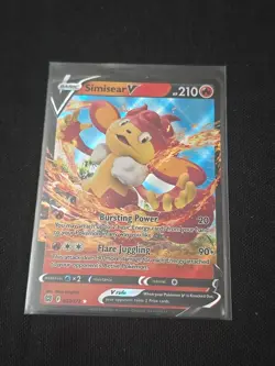 Simisear V 027/172 Swsh09: Brilliant Stars Holo POKEMON TCG ULTRA RARE NEAR MINT - Image 1