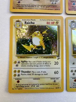 Pokemon Vintage WOTC Base 2 Holo Lot HITMONCHAN NINETALES RAICHU WIGGLYTUFF - Image 4