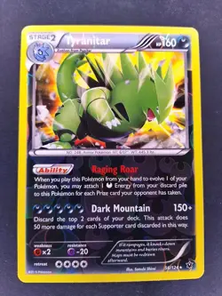 Tyranitar Reverse Holo Rare Pokemon Card 56/124 XY Fates Collide 2016 NM - Image 1