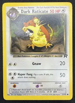 Dark Raticate 51/82 Pokemon Team Rocket Set Vintage Unlimited - Image 1