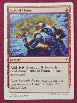Magic The Gathering MYSTERY BOOSTER 2 MB2 RITE OF FLAME red card MTG - Image 1