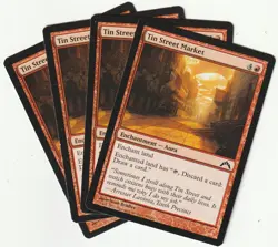 ✪ 4 MAGIC: The Gathering TIN STREET MARKET Red Enchantment MTG PLAYSET - Image 1