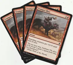 ✪ 4 MAGIC: The Gathering TRUMPET BLAST Red Instant MTG PLAYSET *Spontanzauber - Image 1