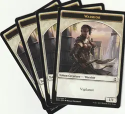 ✪ 4 MAGIC The Gathering WARRIOR Token Creature MTG PLAYSET AKH/EN 2017 - Image 1