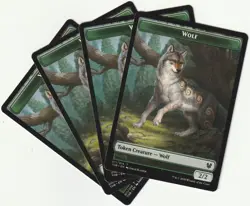 ✪ 4 MAGIC The Gathering WOLF Green Token Creature MTG PLAYSET THB/EN 2020 - Image 1