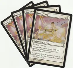 ✪ 4 MAGIC The Gathering VOW OF DUTY White Enchantment MTG PLAYSET CNS/EN 2014 - Image 1