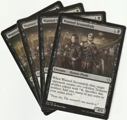 ✪ 4 MAGIC The Gathering WANTED SCOUNDRELS Black Creature MTG PLAYSET XLN/EN 2017 - Image 1