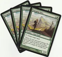 ✪ 4 MAGIC The Gathering VOYAGING SATYR Green Creature MTG PLAYSET THS/EN 2013 - Image 1