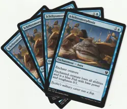 ✪ 4 MAGIC: The Gathering ICHTHYMORPHOSIS Blue Enchantment MTG PLAYSET - Image 1