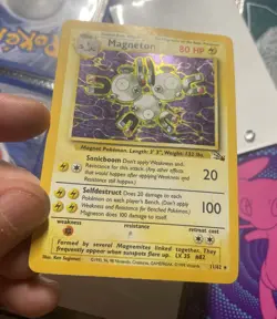 Magneton 11/62 Fossil Holo Vintage Pokemon Card Played - Image 1