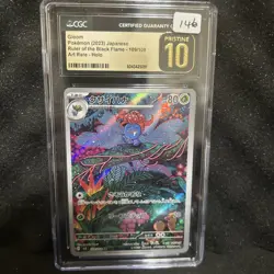 Pokemon CGC Pristine 10 Japanese Gloom AR SV3 Ruler of the Black Flame 109/108 - Image 1