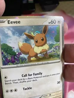 🌀 Pokemon SVP 043 - Black Star Promo Eevee Cosmos Holo - HD Galaxy Swirl 🌀 - Image 1