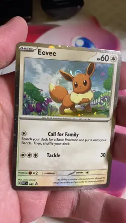 🌀 Pokemon SVP 043 - Black Star Promo Eevee Cosmos Holo - HD Galaxy Swirl 🌀 - Image 2