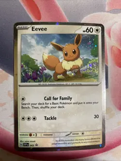 🌀 Pokemon SVP 043 - Black Star Promo Eevee Cosmos Holo - HD Galaxy Swirl 🌀 - Image 3