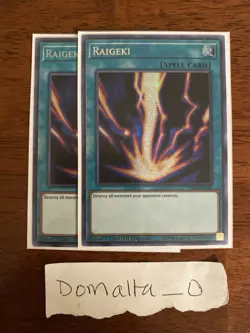 2x YuGiOh Raigeki TN19-EN010 Limited Edition Prismatic Secret Rare LP - Image 1