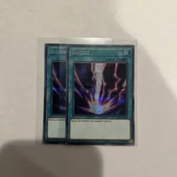 2x YuGiOh Raigeki TN19-EN010 Limited Edition Prismatic Secret Rare LP - Image 1