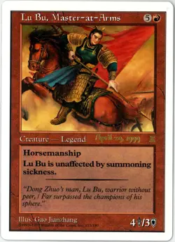 MTG Lu Bu, Master-at-Arms Portal Three Kingdoms PTK 115/180 English MINT - Image 1
