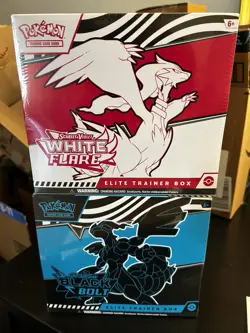 IN HAND! *NEW/SEALED* Pokemon Scarlet & Violet Black Bolt and White Flare ETB - Image 1