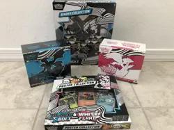 Pokemon BLACK BOLT & WHITE FLARE ETB Set Plus Binder And Poster Collection Lot - Image 1