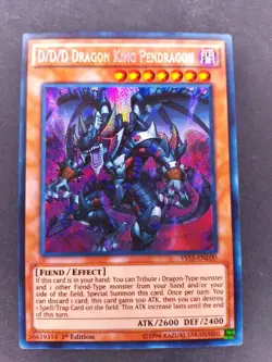 D/D/D Dragon King Pendragon YS15-ENL00 Secret Rare 1st Edition Yugioh Card MP - Image 1