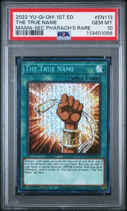 Yugioh! The True Name MAMA-EN113 secret Pharaoh‘s Rare PSA 10 GEM MINT✨ - Image 1