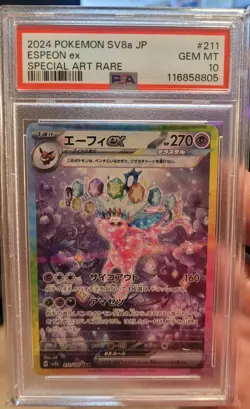 PSA 10 Espeon ex SAR 211/187 Terastal Festival sv8a 2024 Pokemon Card Japan - Image 1