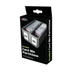 BCW Card Storage Box Graded Card Bin Partitions - Gray New - Image 1