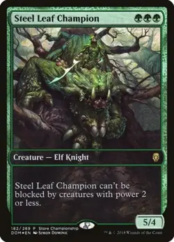 Steel Leaf Champion -Foil Light Play MTG Promos: Game Day and Store Championship - Image 1