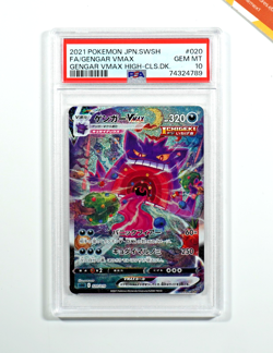 Pokemon PSA 10 Gengar Vmax #020 Full Art Vmax High Class Deck 2021 Japanese - Image 1